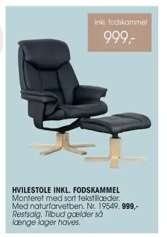 Daells Bolighus Hvilestole inkl. fodskammel tilbud