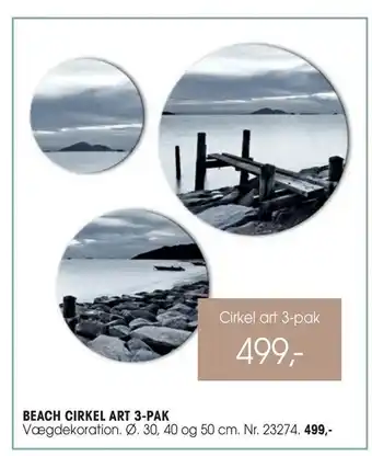 BEACH CIRKEL ART 3-pak
