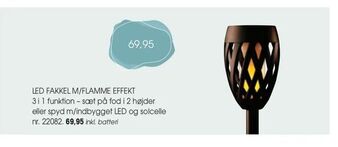 Daells Bolighus Led fakkel m/flamme effekt tilbud