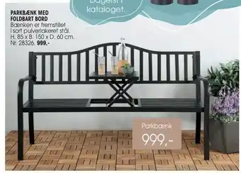 Daells Bolighus Parkbænk med foldbart bord tilbud