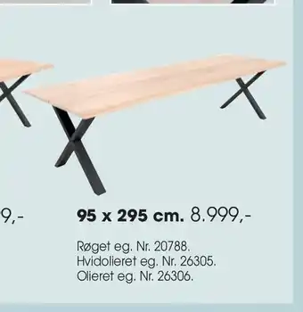 Daells Bolighus Plankebord 95 x 295 cm tilbud