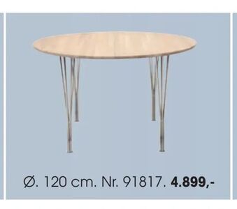 Daells Bolighus Bordplade: Massiv eg, Ben: 6-tråds metalben tilbud