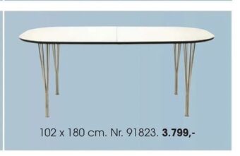 Daells Bolighus Bordplade: Hvid med sort kant, Ben: 6-tråds metalben tilbud