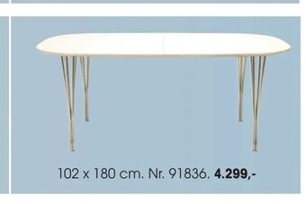 Daells Bolighus Bordplade: Hvid med krydsfiner kant, Ben: 6-tråds metalben tilbud