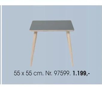 Bordplade: Grå laminat m/krydsfiner kant, Ben: Massiv ubeh. bøg