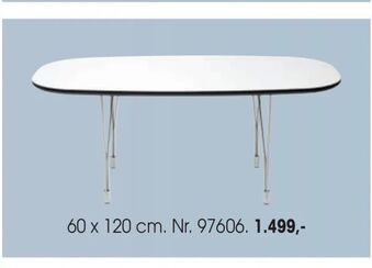 Daells Bolighus Bordplade: Hvid laminat m/sort kant, Ben: 3-tråds metalben tilbud