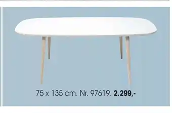 Daells Bolighus Bordplade: Hvid laminat m/krydsfiner kant, Ben: Massiv ubeh. eg tilbud