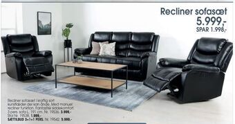 Daells Bolighus Recliner sofasæt tilbud