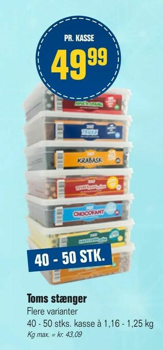 Otto Duborg Toms stænger tilbud