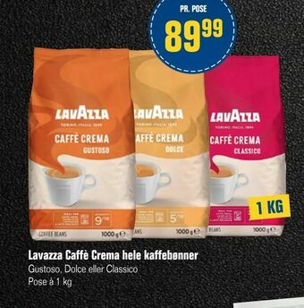Otto Duborg Lavazza Caffè Crema hele kaffebønner tilbud