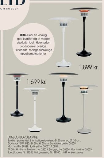 Daells Bolighus Diablo bordlampe tilbud