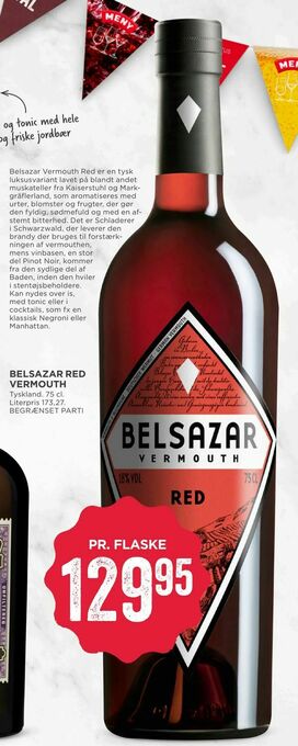 MENY Belsazar red vermouth tilbud