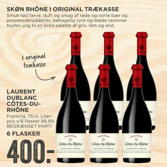 MENY Laurent dublanc côtes-du-rhône tilbud