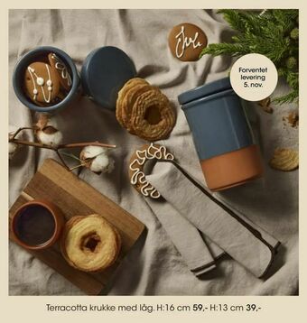 Bilka Terracotta krukke med låg tilbud