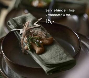 Bilka Servietringe i træ tilbud