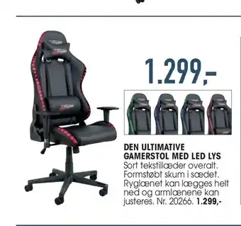 Daells Bolighus Den ultimative gamerstol med led lys tilbud