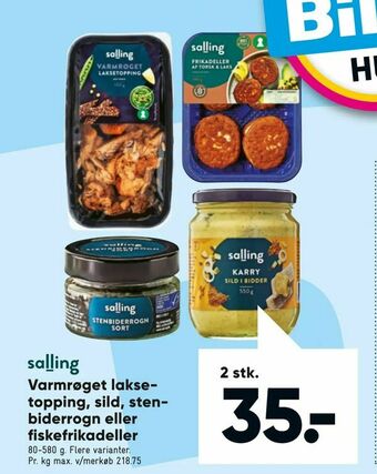 Bilka Varm røget lakse topping, sild, sten bider rogn eller fiske frikadeller tilbud