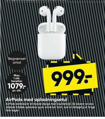 Bilka AirPods med opladningsetui tilbud