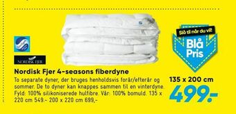 Bilka Nordisk Fjer 4-seasons fiberdyne 135 x 200 cm tilbud