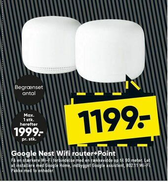 Bilka Google Nest Wifi router+Point tilbud