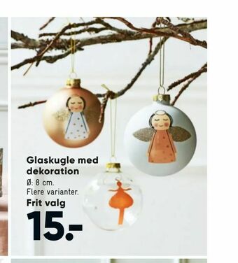 Bilka Glaskugle med dekoration tilbud
