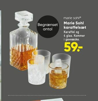 Bilka Marie Sohl karaffelsæt tilbud