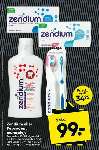 Bilka Zendium eller Pepsodent mundpleje tilbud