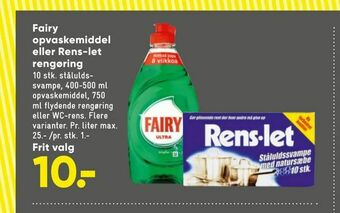 Bilka Fairy opvaskemiddel eller Rens-let rengøring tilbud