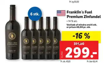 Lidl Franklin´s Fuel Premium Zinfandel tilbud