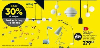 Bilka Charge bordlampe tilbud