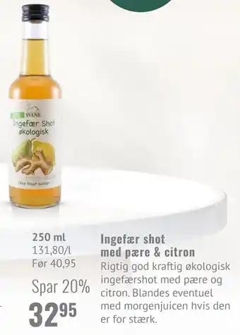 Helsam Ingefær shot med pære & citron tilbud