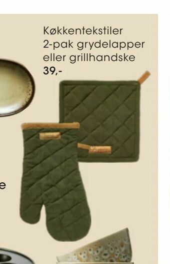 Køkkentekstiler 2-pak grydelapper eller grillhandske
