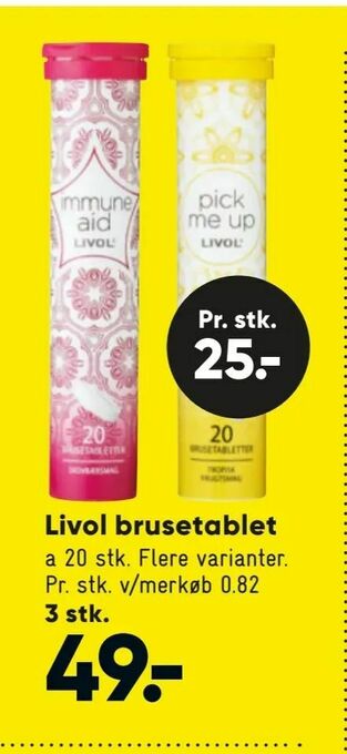 Bilka Livol brusetablet tilbud