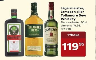 Dagli'Brugsen Jägermeister, Jameson eller Tullamore Dew Whiskey tilbud