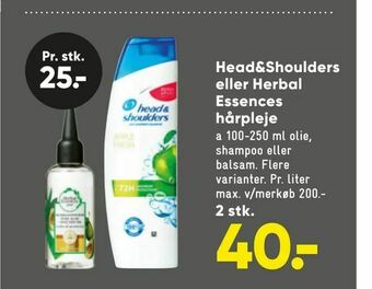 Bilka Head&Shoulders eller Herbal Essences hårpleje tilbud