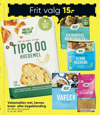 Bilka Valsemøllen mel, kerner, brød- eller kageblanding tilbud