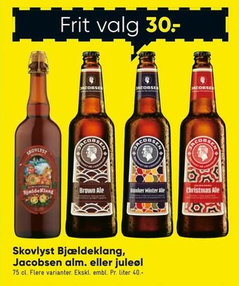 Bilka Skovlyst Bjældeklang, Jacobsen alm. eller juleøl tilbud