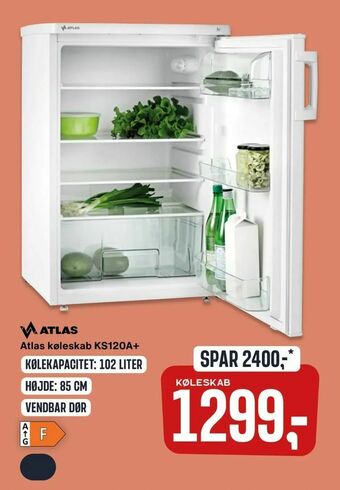 Skousen Atlas køleskab KS120A+ tilbud