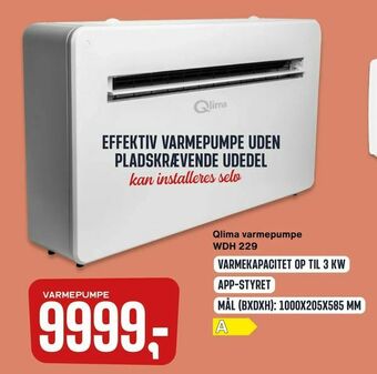 Skousen Qlima varmepumpe WDH 229 tilbud