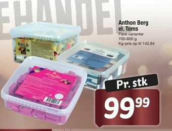 Fakta Tyskland Anthon Berg el. Toms tilbud