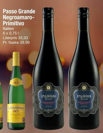 Fakta Tyskland Passo Grande Negroamaro- Primitivo tilbud