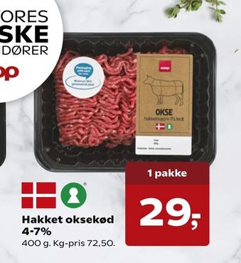 Dagli'Brugsen Hakket oksekød 4-7% tilbud