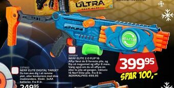Legekæden NERF ELITE 2,0 FLIP 16 Affyr først de 8 forreste pile, og flip så magasinet og affyr 8 mere. Vælg også om du vil affyre én el tilbud