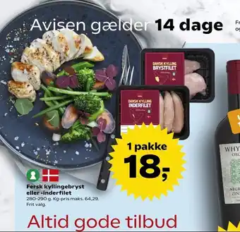 Dagli'Brugsen Fersk kyllingebryst eller -inderfilet tilbud