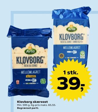 Dagli'Brugsen Klovborg skæreost tilbud