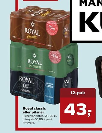 Dagli'Brugsen Royal classic eller pilsner tilbud