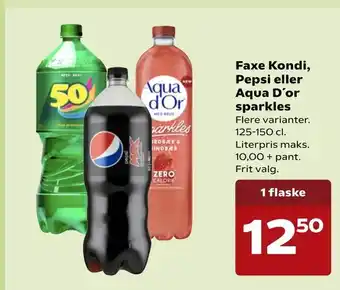 Faxe Kondi, Pepsi eller Aqua D'or sparkles