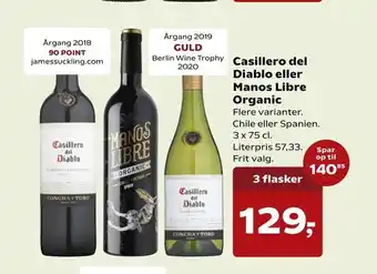 Dagli'Brugsen Casillero del Diablo eller Manos Libre Organic tilbud