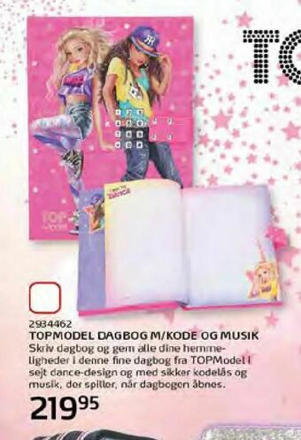 Topmodel dagbog m/kode og musik