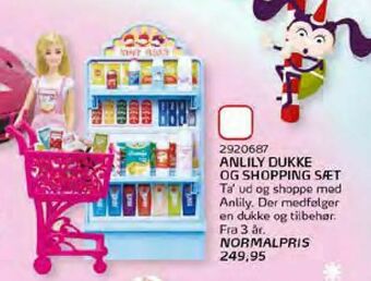 Legekæden Anlily dukke og shopping sæt tilbud
